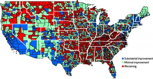 Change In Female Mortality Rates From 1992–96 To 2002–06 In US Counties