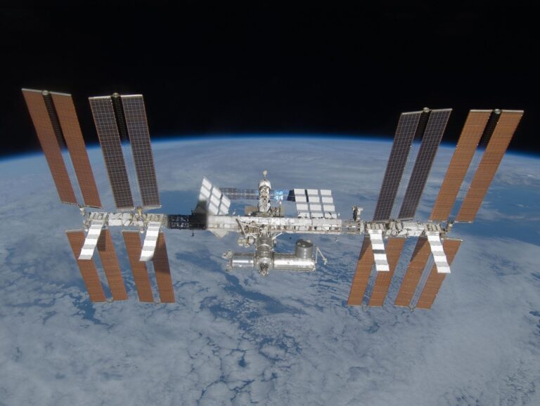 International Space Station as seen from above Earth